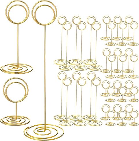 36 Pack Table Number Holders Place Card Photo Memo Stand for Wedding Party Office Display Reception Birthday Party Gold 3 Sizes (8.75, 3.35, 2 Inch) in Kuwait