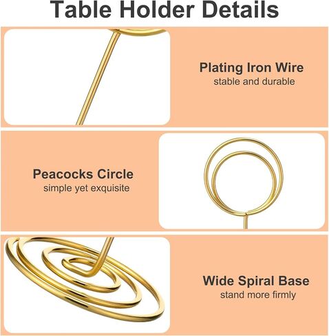 36 Pack Table Number Holders Place Card Photo Memo Stand for Wedding Party Office Display Reception Birthday Party Gold 3 Sizes (8.75, 3.35, 2 Inch) in Kuwait