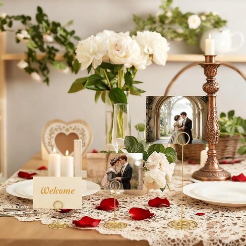 36 Pack Table Number Holders Place Card Photo Memo Stand for Wedding Party Office Display Reception Birthday Party Gold 3 Sizes (8.75, 3.35, 2 Inch) in Kuwait