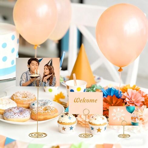36 Pack Table Number Holders Place Card Photo Memo Stand for Wedding Party Office Display Reception Birthday Party Gold 3 Sizes (8.75, 3.35, 2 Inch) in Kuwait