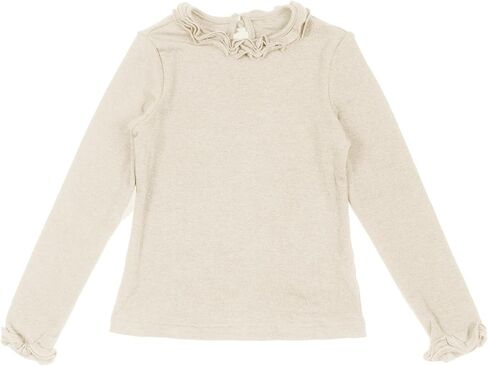 Girls' Long Sleeve Blouse Ruffle Collar Slim Shirt Soft Cotton Blend Tops for Spring & Fall in Saudi Arabia