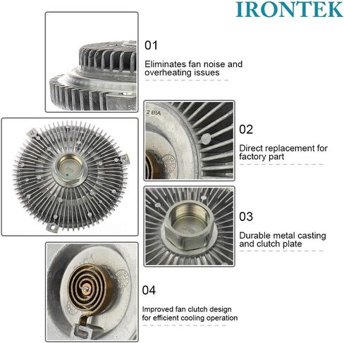 IRONTEK 1112000422 Engine Cooling Fan Clutch Fit for MERCEDES-BENZ 94-96 C220 Base, 97-98 C230 Base, 99-00 C230 Kompressor, 98-00 SLK230 Kompressor 2.3L L4 Gas Radiator Fan Clutch 376733011 130-0201 in Saudi Arabia