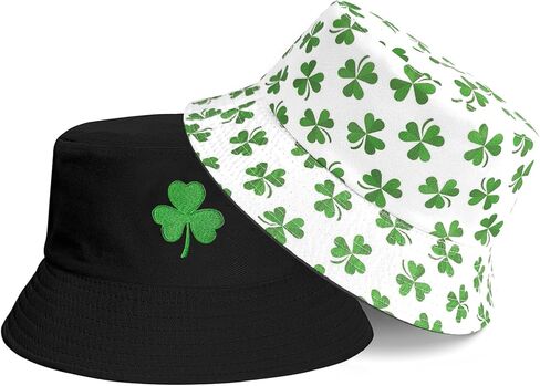 St. Patrick's Day Bucket Hat Shamrock Bucket Cap for Women Men Unisex Sun Cap Packable Outdoor Fisherman Hat Headwear (Green) in Saudi Arabia