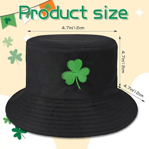 St. Patrick's Day Bucket Hat Shamrock Bucket Cap for Women Men Unisex Sun Cap Packable Outdoor Fisherman Hat Headwear (Green) in Saudi Arabia