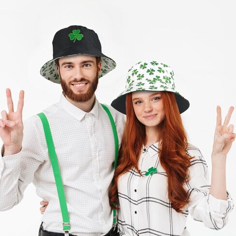 St. Patrick's Day Bucket Hat Shamrock Bucket Cap for Women Men Unisex Sun Cap Packable Outdoor Fisherman Hat Headwear (Green) in Saudi Arabia