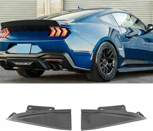 زوج من موزع المصد الخلفي لسيارة Ford Mustang Ecoboost GT Darkhorse S650 2024-2025 غطاء نهاية وصلات شريط الوجه الخلفي (أسود لامع) in Kuwait