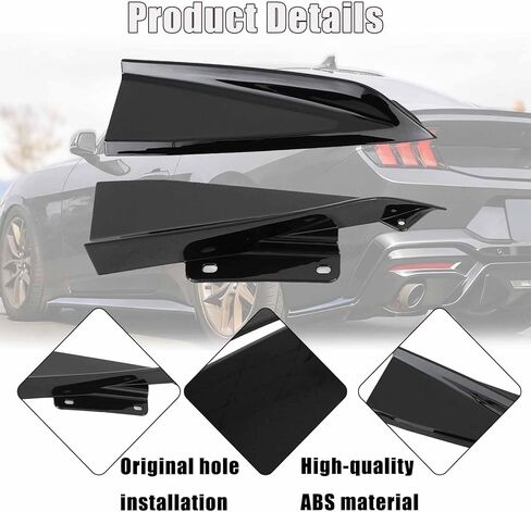 زوج من موزع المصد الخلفي لسيارة Ford Mustang Ecoboost GT Darkhorse S650 2024-2025 غطاء نهاية وصلات شريط الوجه الخلفي (أسود لامع) in Kuwait