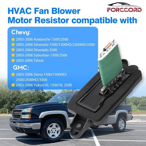 89019088 Blower Motor Resistor with Harness Fit for Chevrolet Avalanche Silverado 1500 2500 Suburban Tahoe, GMC Sierra Yukon Cadillac, Escalade Replaces# 973-405 1581086 Accessories in Saudi Arabia