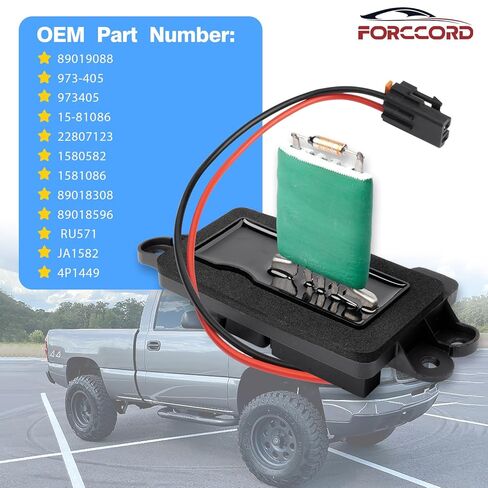 89019088 Blower Motor Resistor with Harness Fit for Chevrolet Avalanche Silverado 1500 2500 Suburban Tahoe, GMC Sierra Yukon Cadillac, Escalade Replaces# 973-405 1581086 Accessories in Saudi Arabia