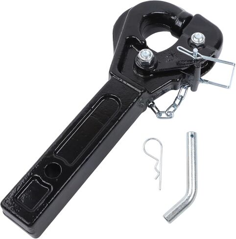 10-Ton Pintle Hitch for 2-Inch Receiver Hook Military Receiver 20000LBS Fits 2-1/2 in Lunette Ring Gloss Black Powder Coat in Saudi Arabia