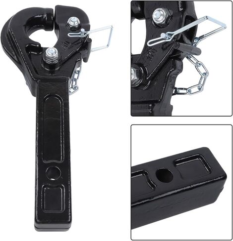 10-Ton Pintle Hitch for 2-Inch Receiver Hook Military Receiver 20000LBS Fits 2-1/2 in Lunette Ring Gloss Black Powder Coat in Saudi Arabia