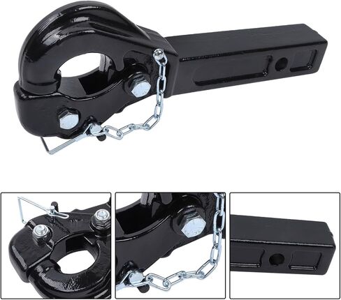 10-Ton Pintle Hitch for 2-Inch Receiver Hook Military Receiver 20000LBS Fits 2-1/2 in Lunette Ring Gloss Black Powder Coat in Saudi Arabia