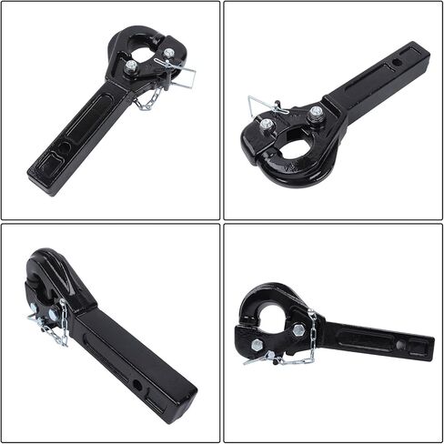 10-Ton Pintle Hitch for 2-Inch Receiver Hook Military Receiver 20000LBS Fits 2-1/2 in Lunette Ring Gloss Black Powder Coat in Saudi Arabia