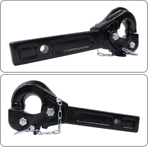10-Ton Pintle Hitch for 2-Inch Receiver Hook Military Receiver 20000LBS Fits 2-1/2 in Lunette Ring Gloss Black Powder Coat in Saudi Arabia