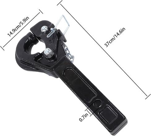 10-Ton Pintle Hitch for 2-Inch Receiver Hook Receiver 20000LBS Replacement for 2-1/2 in Lunette Ring Powder Coated Black in Saudi Arabia