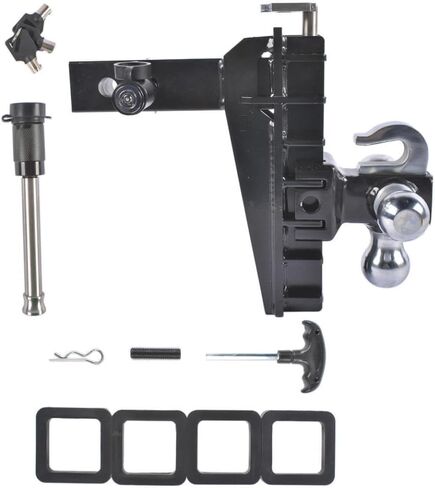 AP03 وصلة مقطورة 2.0 بوصة جهاز استقبال 8 بوصة وصلة سحب شديدة التحمل 17000 رطل GTW حامل ثلاثي الكرة مع خطاف متوافق مع قطع غيار الدراجات النارية للسيارات in Kuwait