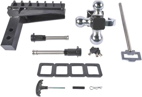 AP03 وصلة مقطورة 2.0 بوصة جهاز استقبال 8 بوصة وصلة سحب شديدة التحمل 17000 رطل GTW حامل ثلاثي الكرة مع خطاف متوافق مع قطع غيار الدراجات النارية للسيارات in Kuwait