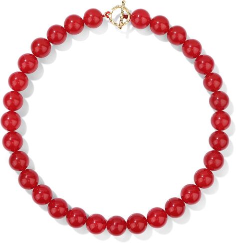 GolbalJew Natural Crystal Stone Beaded Choker Necklace for Women Healing Crystal Large Vintage Chunky Necklaces 14mm Stone Beads in Saudi Arabia