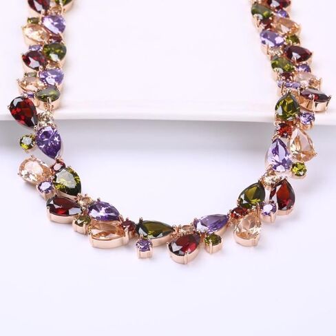 YouBella AAA Swiss Zircon Jewellery Gold Plated Collar Necklace for Women (Multi-Colour) (YBNK_5626) in Saudi Arabia