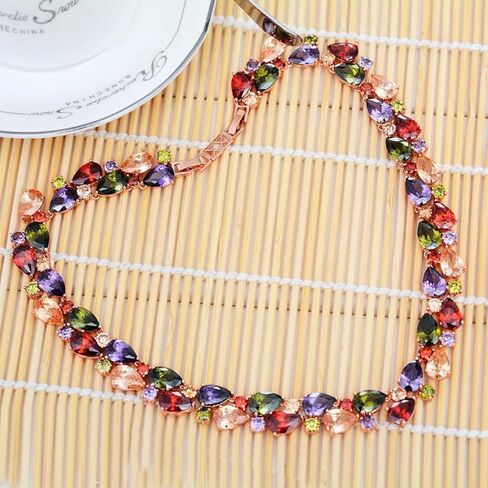YouBella AAA Swiss Zircon Jewellery Gold Plated Collar Necklace for Women (Multi-Colour) (YBNK_5626) in Saudi Arabia