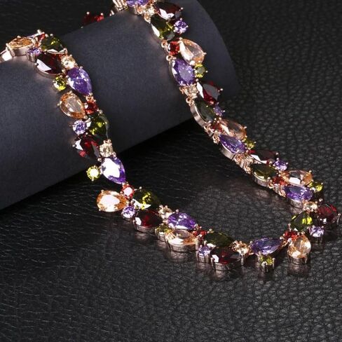 YouBella AAA Swiss Zircon Jewellery Gold Plated Collar Necklace for Women (Multi-Colour) (YBNK_5626) in Saudi Arabia