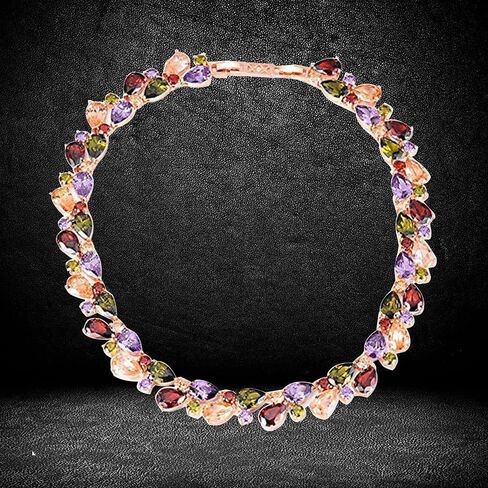 YouBella AAA Swiss Zircon Jewellery Gold Plated Collar Necklace for Women (Multi-Colour) (YBNK_5626) in Saudi Arabia