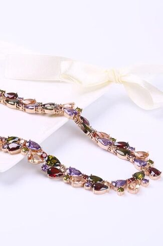YouBella AAA Swiss Zircon Jewellery Gold Plated Collar Necklace for Women (Multi-Colour) (YBNK_5626) in Saudi Arabia