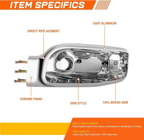PM PERFORMOTOR Pair of Headlight Housings Compatible with 2006-2025 Peterbilt 367 567 388 389 589, Driver and Passenger Side, Polished Chrome in Saudi Arabia