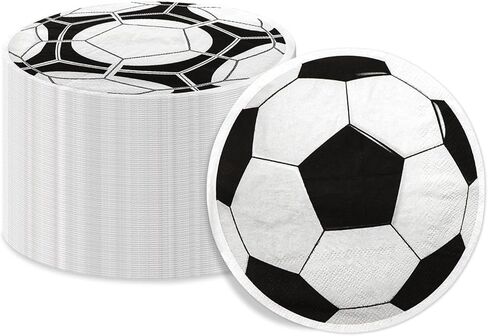 100 Pcs Soccer Napkins, Soccer Pattern Birthday Party Napkins Disposable Paper Napkins for Soccer Theme Boy's and kid's Birthday, Baby Shower, Game Day Party Supplies in Kuwait