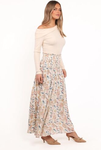 تنورة Seana-Shirred-Waist-Maxi-Baisley للسيدات من Petal & Pup in Kuwait