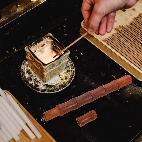 Bamboo Agarwood Incense Tube Tea Containers Wood Bracket Cone Incense Burner Incense Storage Tool Tea Leaf Container Incense Sticks Simulation Bamboo Joint Incense Container Brown in Kuwait