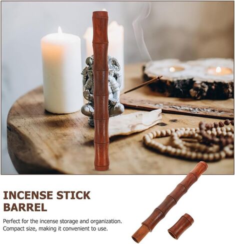 Bamboo Agarwood Incense Tube Tea Containers Wood Bracket Cone Incense Burner Incense Storage Tool Tea Leaf Container Incense Sticks Simulation Bamboo Joint Incense Container Brown in Kuwait