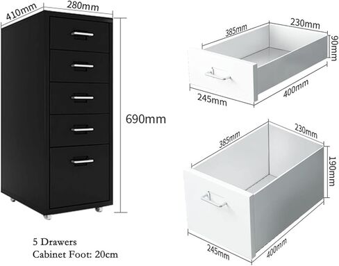 JITUIHOM Office File Cabinets 5 Drawer Lockable File Storage Cabinet Under Desk Metal File Cabinet for Legal/Letter/A4 File(Model D) in Saudi Arabia