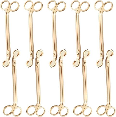 JIEYAO 10PCS Gold Stainless Steel Candle Wick Trimmers, 7 Inch Wick Cutters Candle Scissors for Cleaner Burn Prevents Soot Buildup in Saudi Arabia