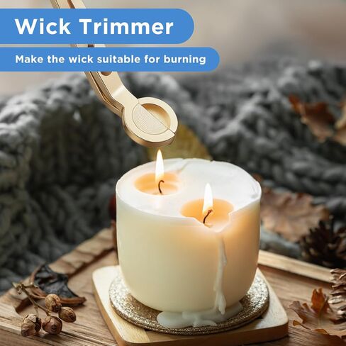JIEYAO 10PCS Gold Stainless Steel Candle Wick Trimmers, 7 Inch Wick Cutters Candle Scissors for Cleaner Burn Prevents Soot Buildup in Saudi Arabia