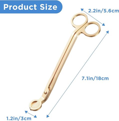 JIEYAO 10PCS Gold Stainless Steel Candle Wick Trimmers, 7 Inch Wick Cutters Candle Scissors for Cleaner Burn Prevents Soot Buildup in Saudi Arabia