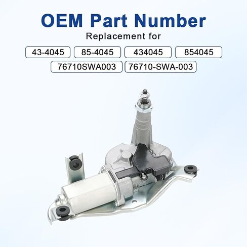 Rear Windshield Wiper Motor 3-Pin Compatible with Honda CR-V L4 2.4L 2007 2008 2009 2010 2011 Sport Utility Windshield Wiper Motor Replacement for 76710SWA003 76710-SWA-003 43-4045 85-4045 in Saudi Arabia
