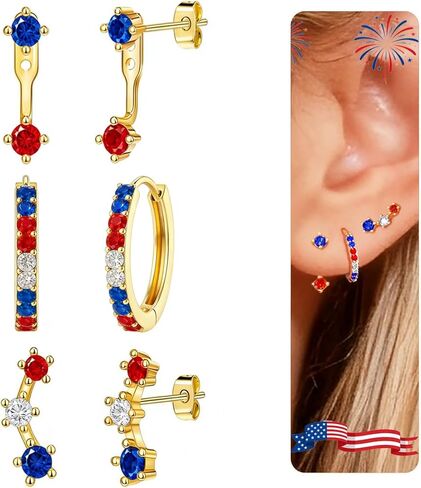 Nanafast 14K Gold Stud Earrings Set for Women Huggie Hoop Halloween Studs Rhinestone Inlay Stacks Cute Cartilage Earrings Hypoallergenic Dainty Jewelry Set in Saudi Arabia