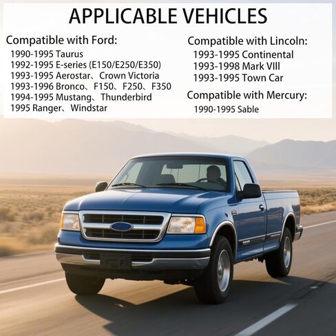 Ignition Lock Cylinder with Keys Compatible with 1992-1996 Ford Explorer/F150/F250/F350, 1993-1998 Lincoln Town Car Continental, 1990-1995 Mercury Sable Replace# 924-730 in Kuwait