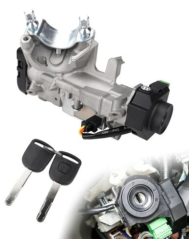 Ignition Lock Cylinder Assembly with 2 ID48 Transponder Keys (Unprogrammed), Compatible with Honda Accord CR-V Odyssey Fit 03-07, Replaces 35100-SDA-A71 in Saudi Arabia