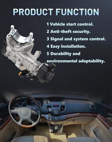 Ignition Lock Cylinder Assembly with 2 ID48 Transponder Keys (Unprogrammed), Compatible with Honda Accord CR-V Odyssey Fit 03-07, Replaces 35100-SDA-A71 in Saudi Arabia