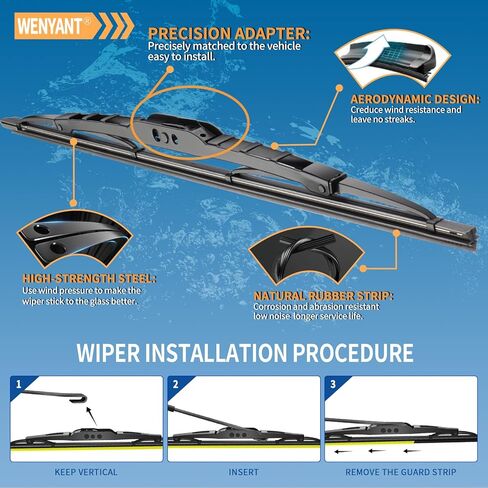 20"+20" Front Windshield Wiper Blades Compatible with Ford F-150 1998-2008 F-250 F-350 Super Duty1998-2008 Mustang 1994-2004 for My Car Original Equipment Automotive Replacement (Set of 2) in Saudi Arabia