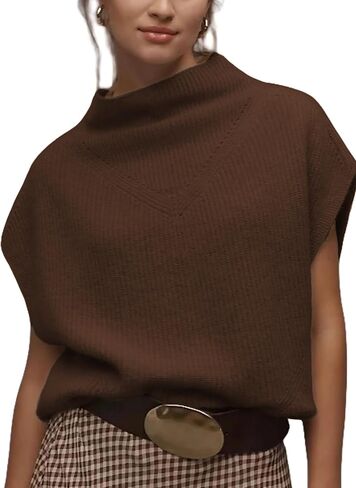 سترة نسائية متماسكة مضلعة بدون أكمام برقبة وهمية قطعة علوية لطيفة غير رسمية لملابس الربيع والصيف 2026 in Kuwait