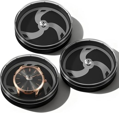 3Pcs Portable Watch Storage Box for Watch Dials Dust And Scratch Protection Organizer Watches Holder Organizer for Men Display Travel Case 2-Inch Diameter Black in Saudi Arabia
