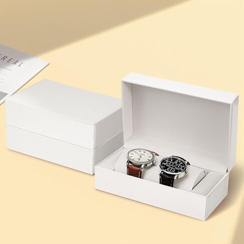Double Watch Box with Pillow,PU Leather Watch Case Wristwatch Travel Storage Display Holder Boxe for Men Women(coffee) in Saudi Arabia