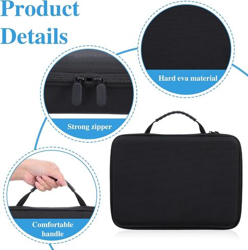 Watch Storage Case, 15 Slot Hard Travel Wristwatches Box with Soft Protective Pillows, Black Organizer Display Holder for Men Women, Fits up to 60mm in Saudi Arabia