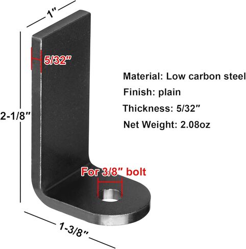 10 قطع من Heeng Weld Tab Bent 1 بوصة × 1-3/8 بوصة × 2-1/8 بوصة مع فتحة 3/8 بوصة، علامة تبويب ملحومة على شكل L، سمك 5/32 بوصة in Kuwait
