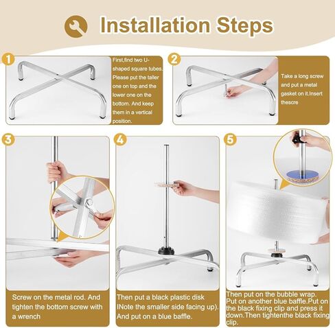 موزع لف الفقاعات، حامل لف الفقاعات، حامل لف الفقاعات بإطار معدني على شكل حرف U للتعبئة والنقل والشحن (عرض 80 سم) in Kuwait