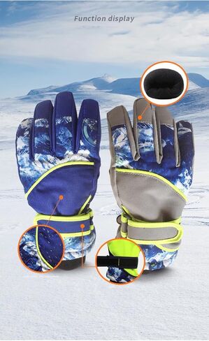 Kids-Waterproof-Ski-Gloves - Boys-Girls Winter-Snow-Glove Thickening Warm Windproof Cold-Weather Mittens for Snowboard Sledding Kids Outdoor in Saudi Arabia