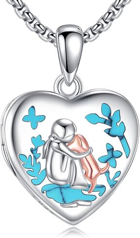URONE Heart Locket Necklace That Holds Pictures Photo Sterling Silver Photo Jewelry Gift for Women in Saudi Arabia